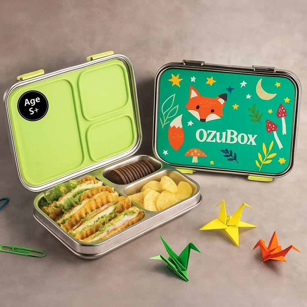 3 Compartment Stainless steel Bento box For Kids - OzuBox™