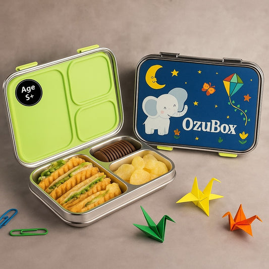 3 Compartment Stainless steel Bento box For Kids - OzuBox™