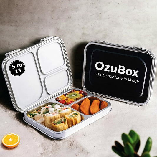 OzuBox – Bento-Style Stainless Steel Lunch Box for Kids (Age 5–13)