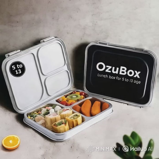 OzuBox – Bento-Style Stainless Steel Lunch Box for Kids (Age 5–13)